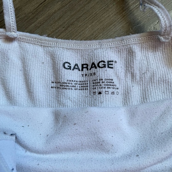 Garage white cropped tank top, size xs - Picture 2 of 3